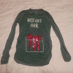 Motherhood maternity long sleeved Christmas shirt size S